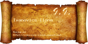 Ivanovics Ilona névjegykártya